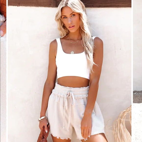 Vici Pants - Charley frayed cotton shorts 🩳